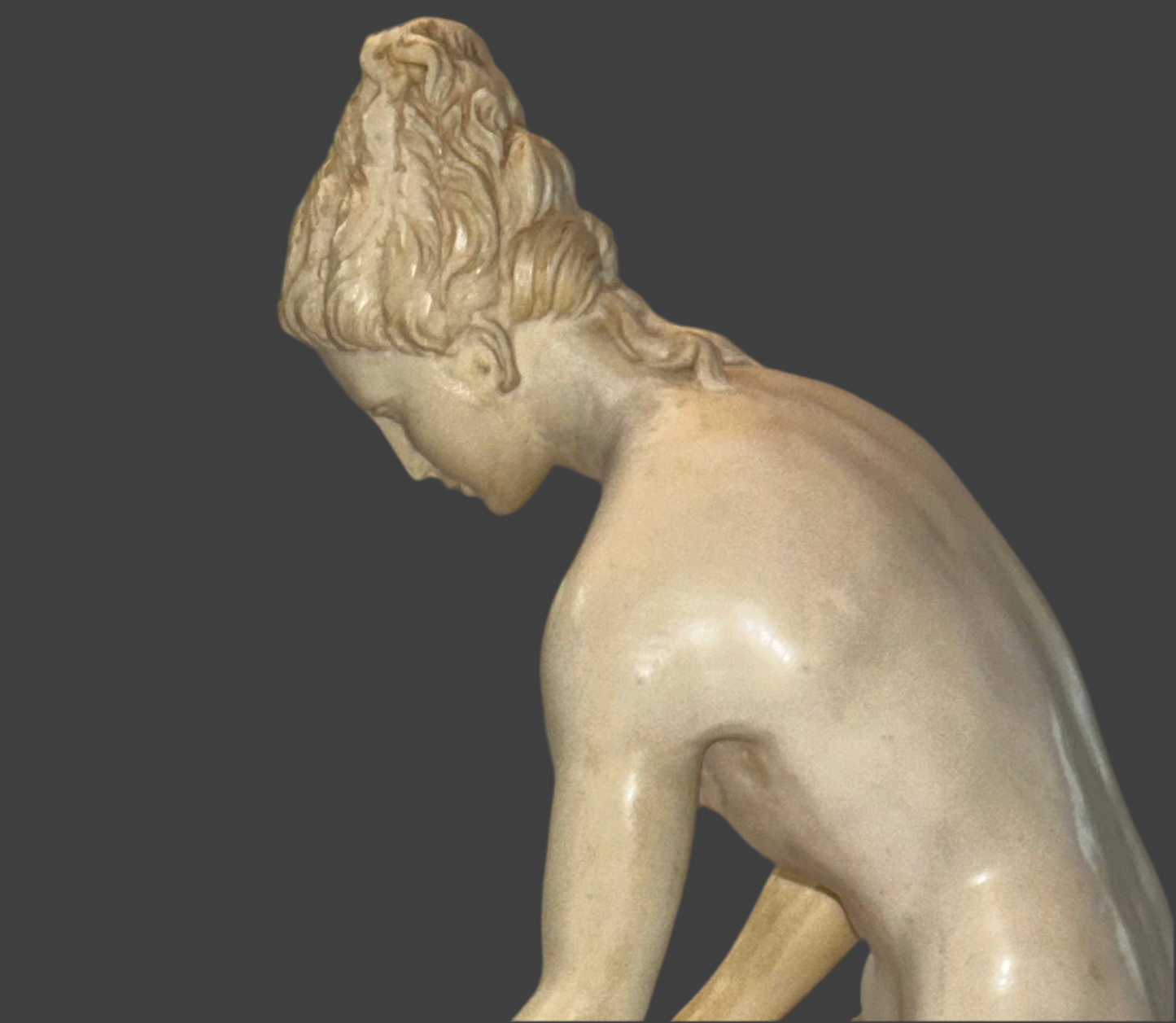 1920’s Italian Authentic A. Santini Signed By Hand Classic Cast Marble Statue