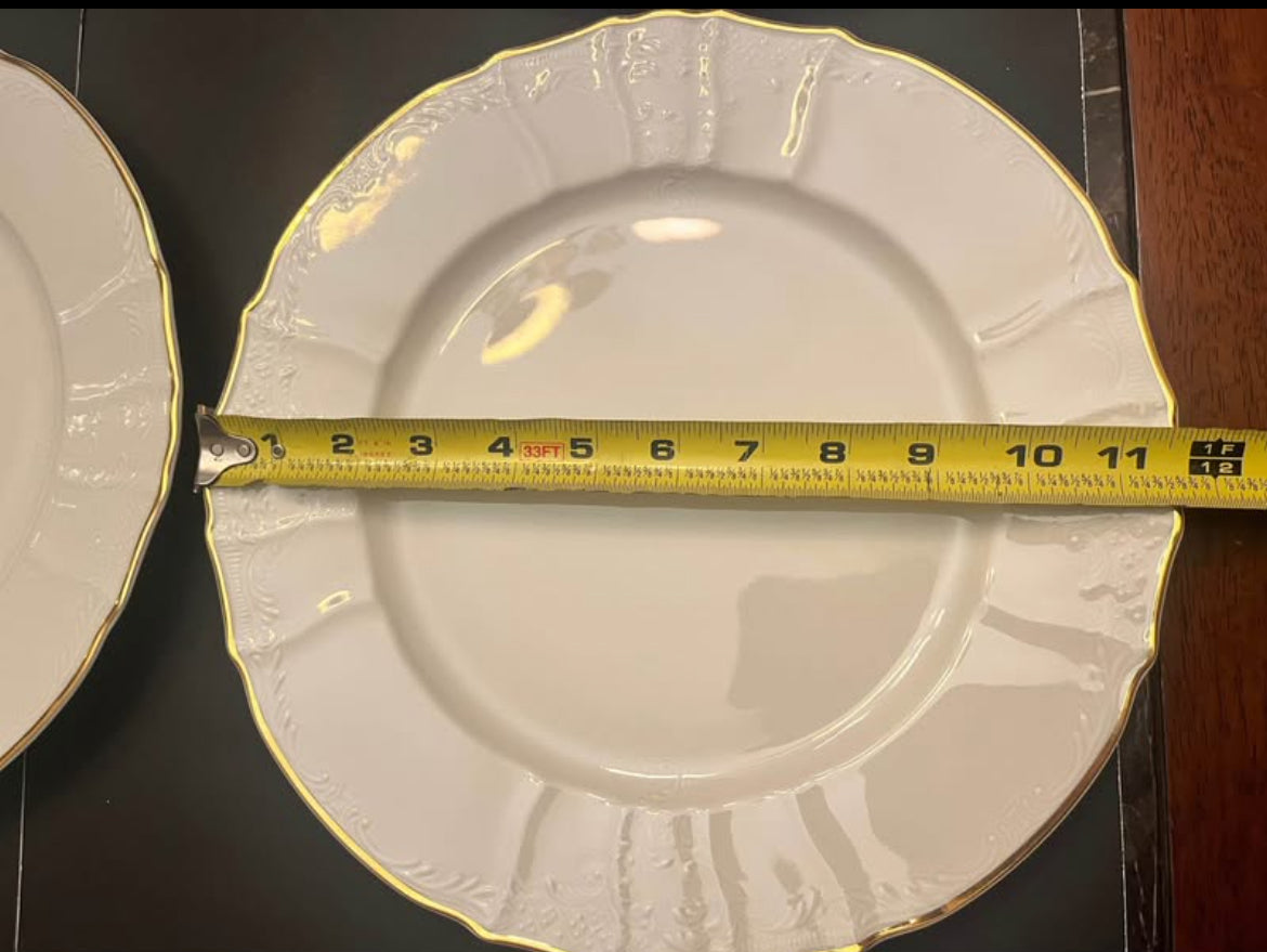 Formalities Czech by Baum Bros Large Porcelain Dinner Plates / Chargers (Set of 6)