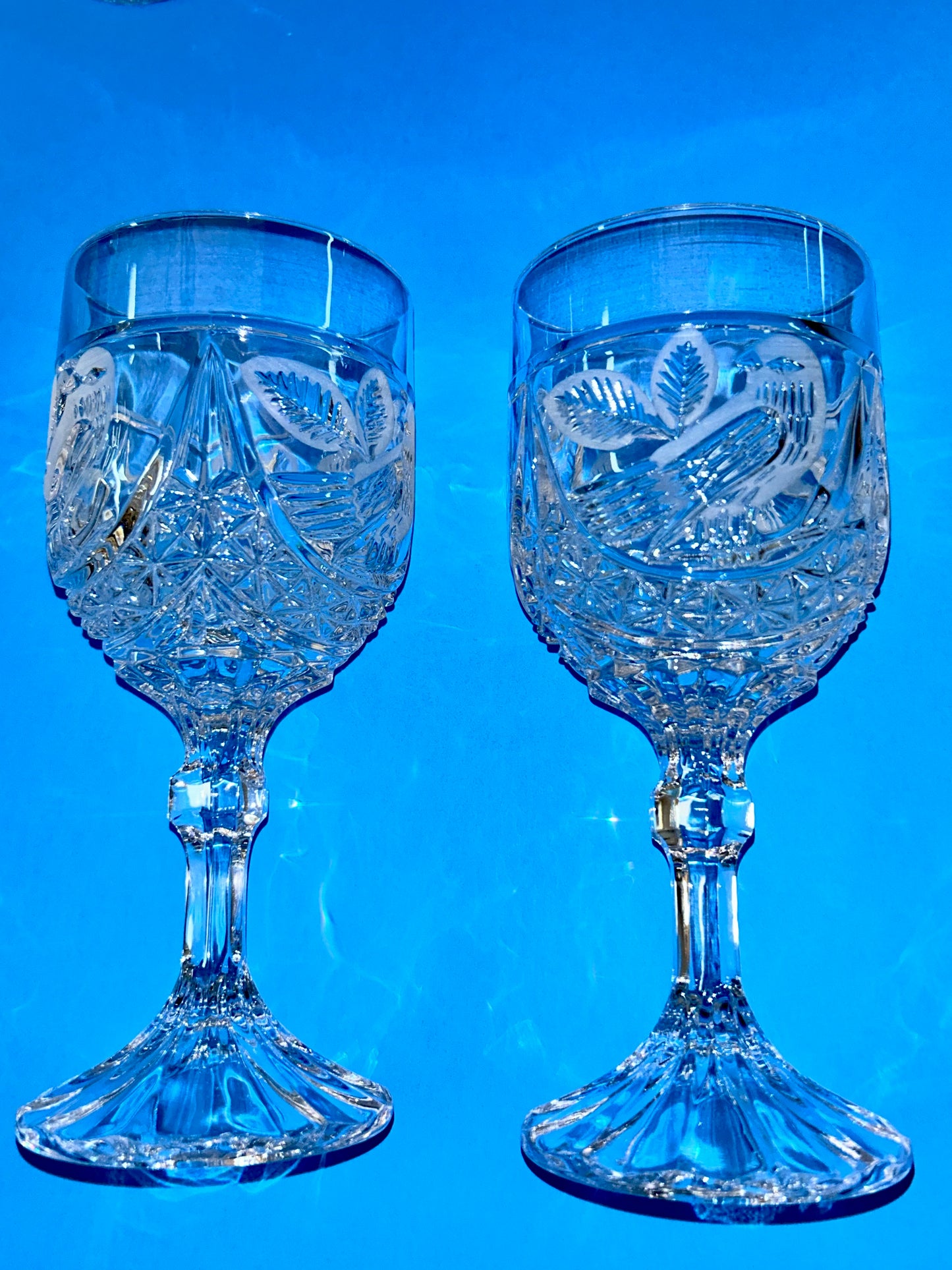 Hofbauer Byrdes Collection Cut Crystal Water Goblets (Set 5)