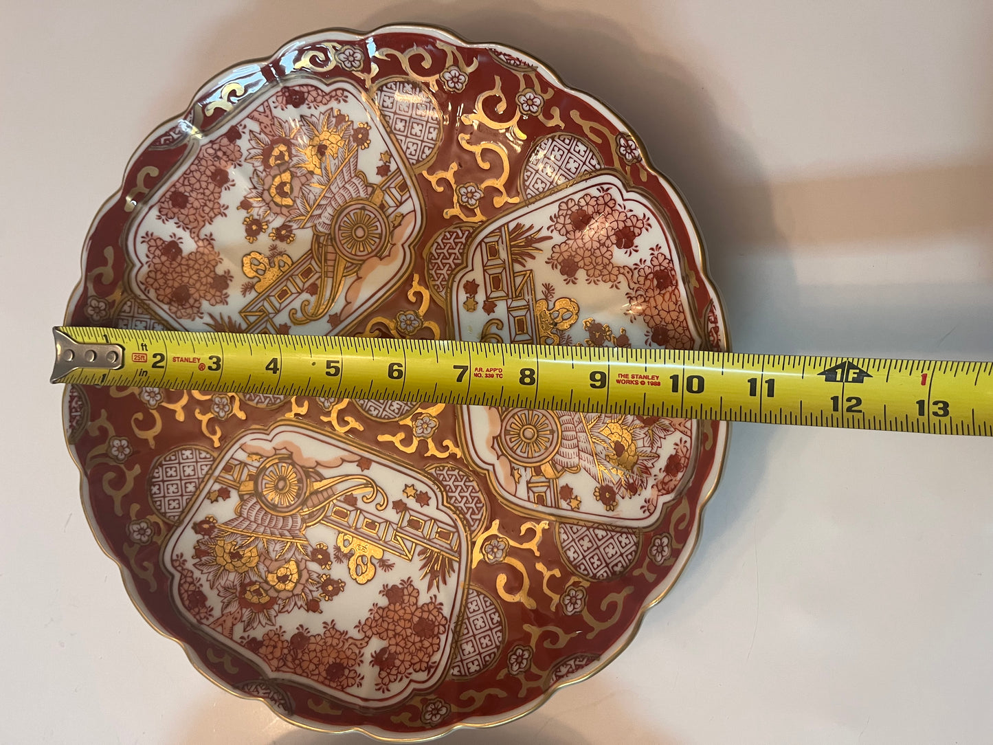 Norleans Golden Scalloped Imari Japanese Hand Painted Plates