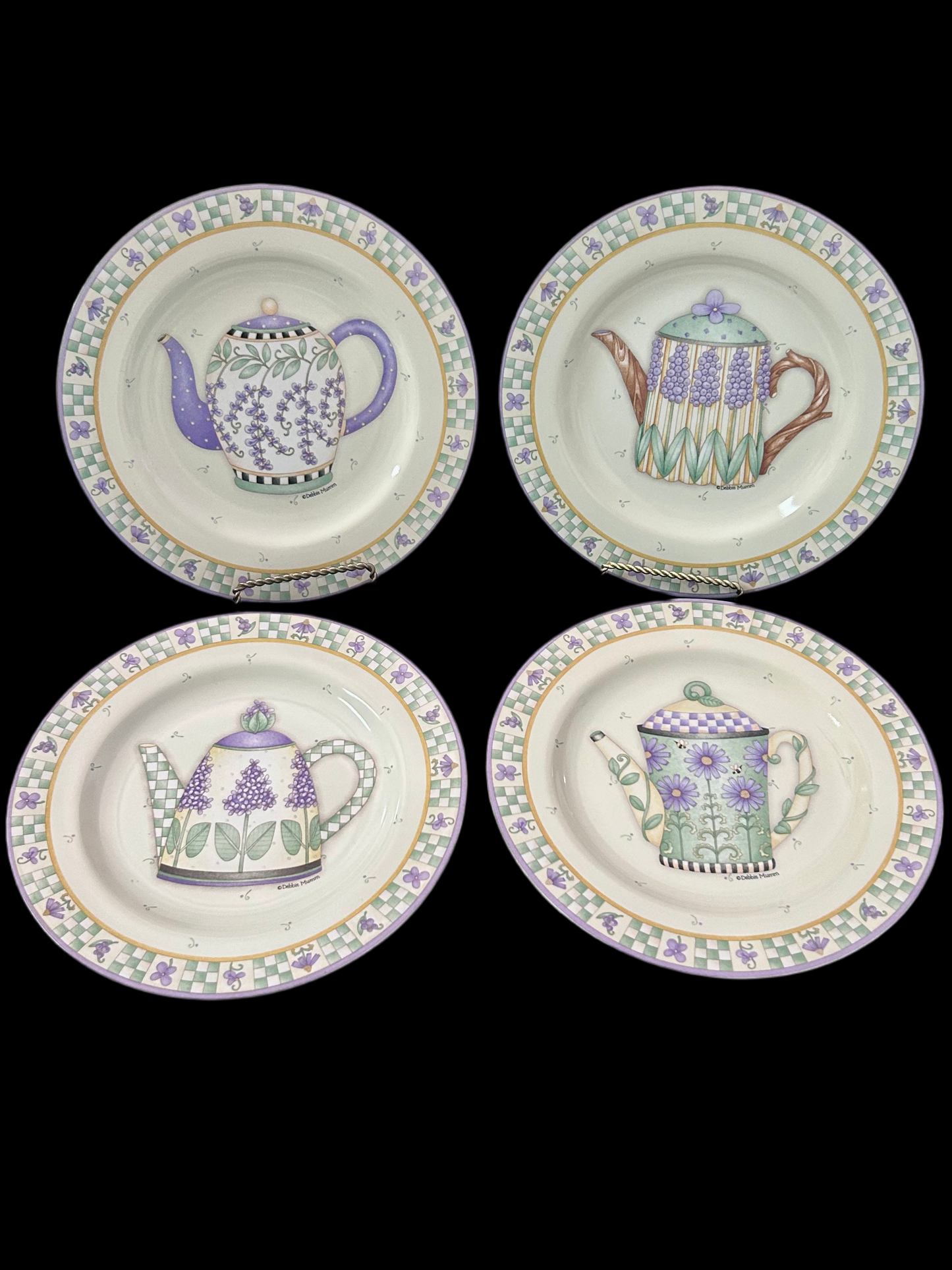 Debbie Mumm for Sakura Lavender Tea Garden Dessert Plates (Set of 4)