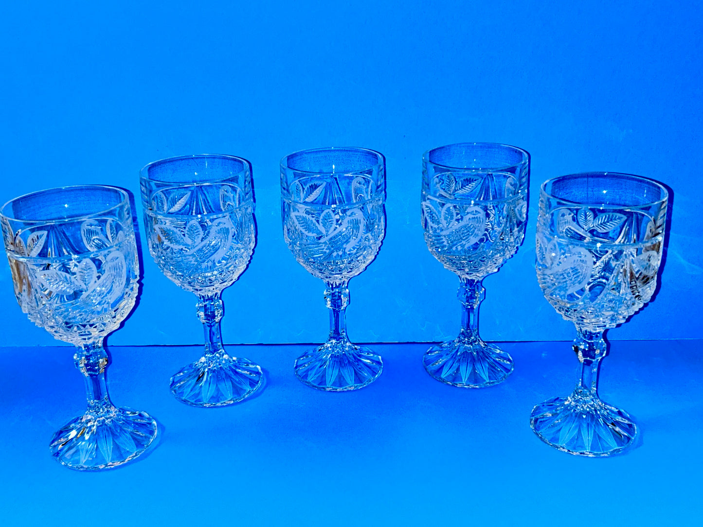 Hofbauer Byrdes Collection Cut Crystal Water Goblets (Set 5)