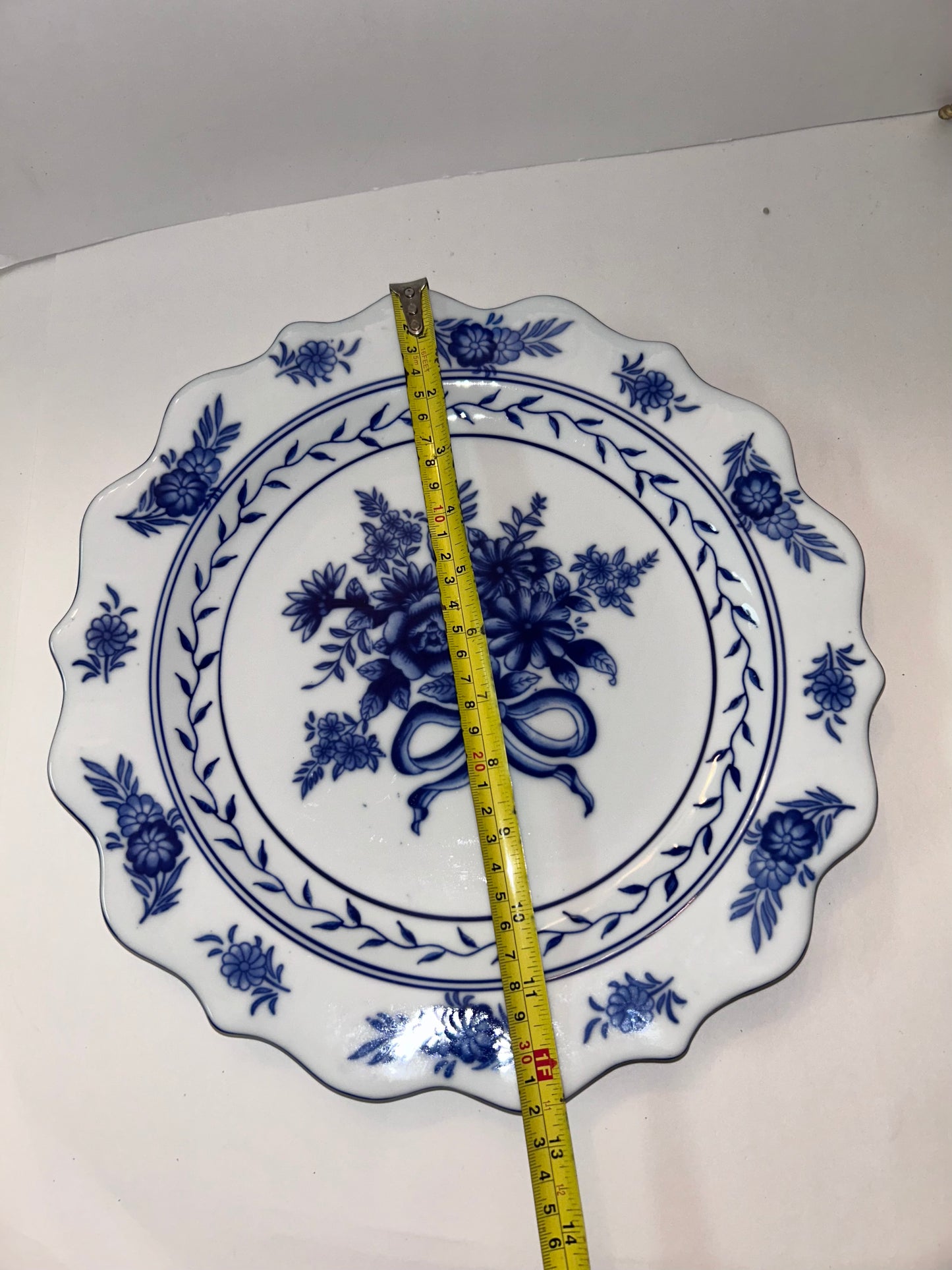 Vintage Serving Platter Cracker Barrel "Blue Garden"