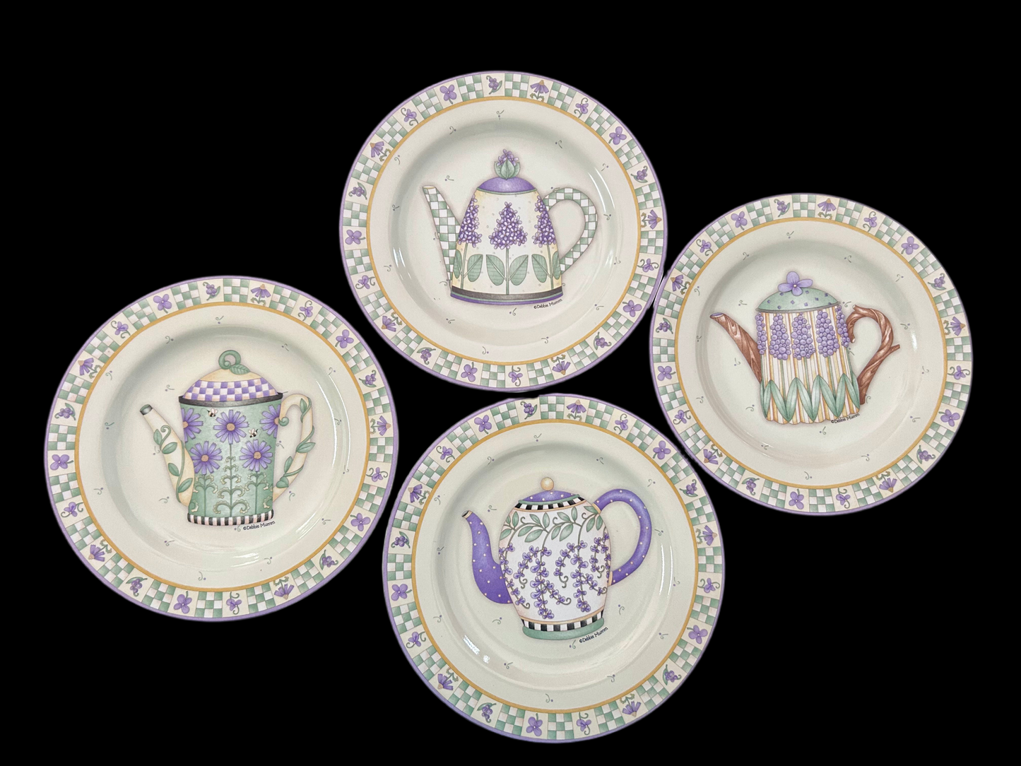 Debbie Mumm for Sakura Lavender Tea Garden Dessert Plates (Set of 4)