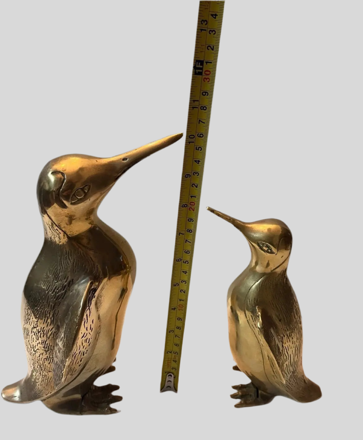 Hollywood Regency Solid Brass Penguin Pair