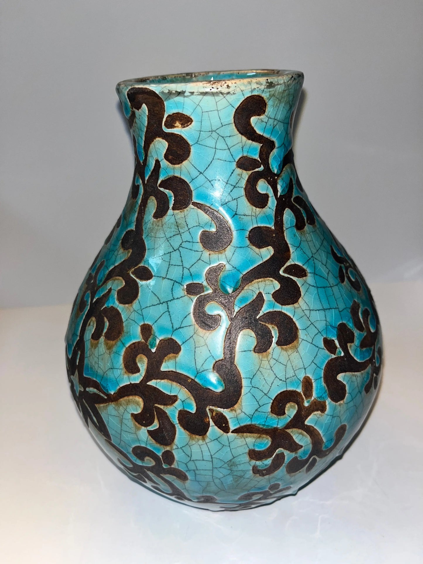 Azure Arabesque Vase - Finest Antique