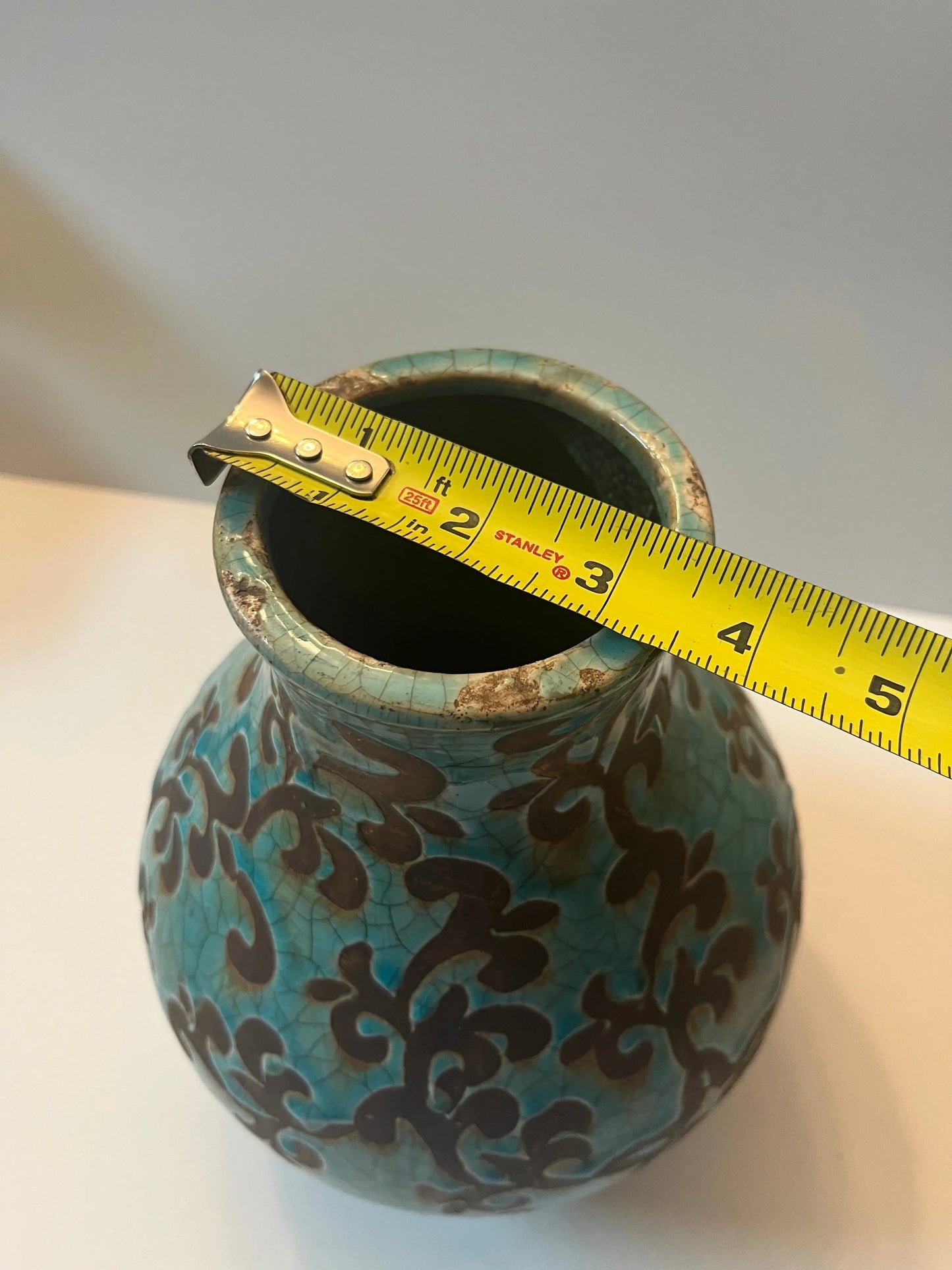 Azure Arabesque Vase - Finest Antique