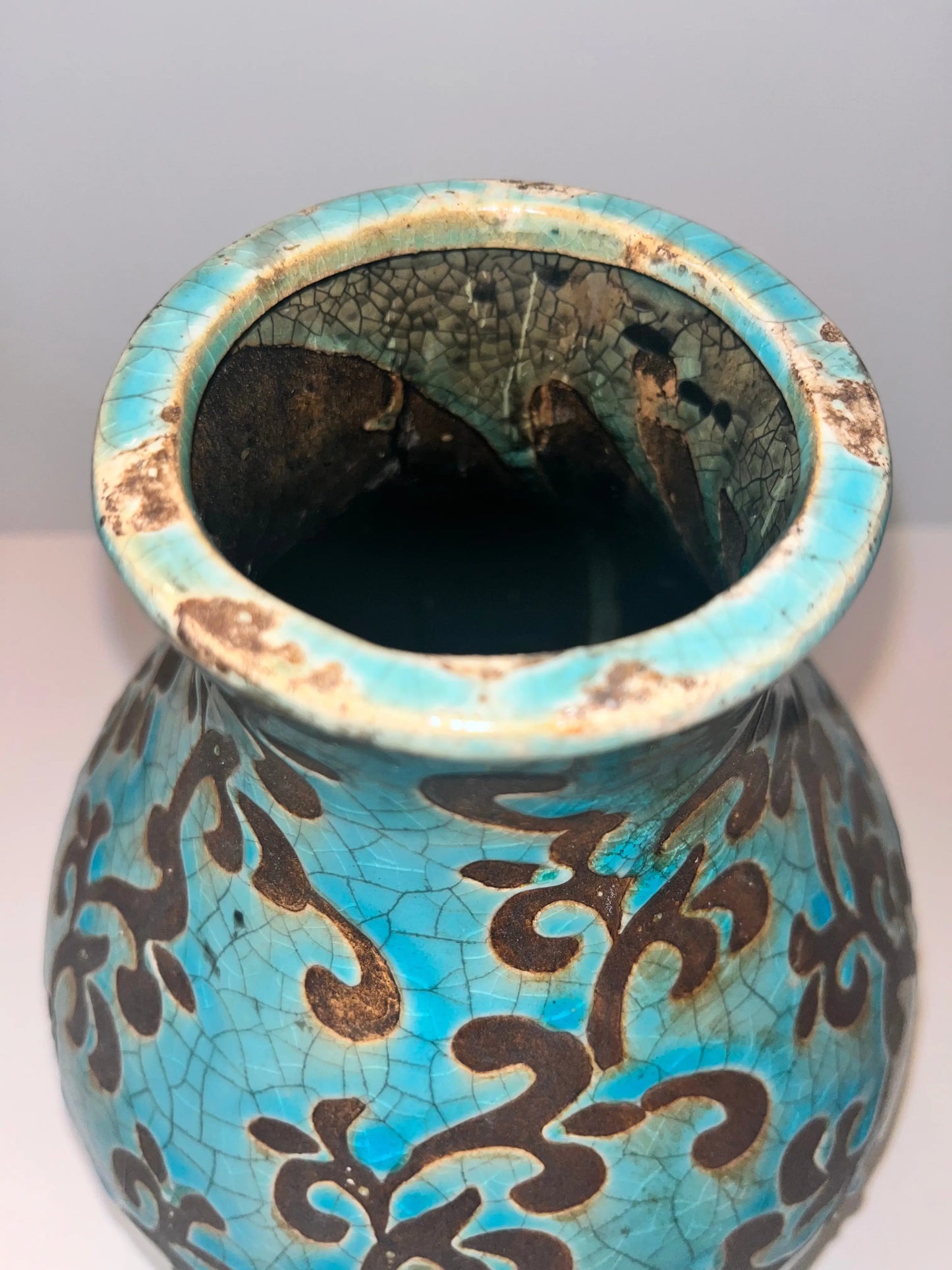 Azure Arabesque Vase - Finest Antique