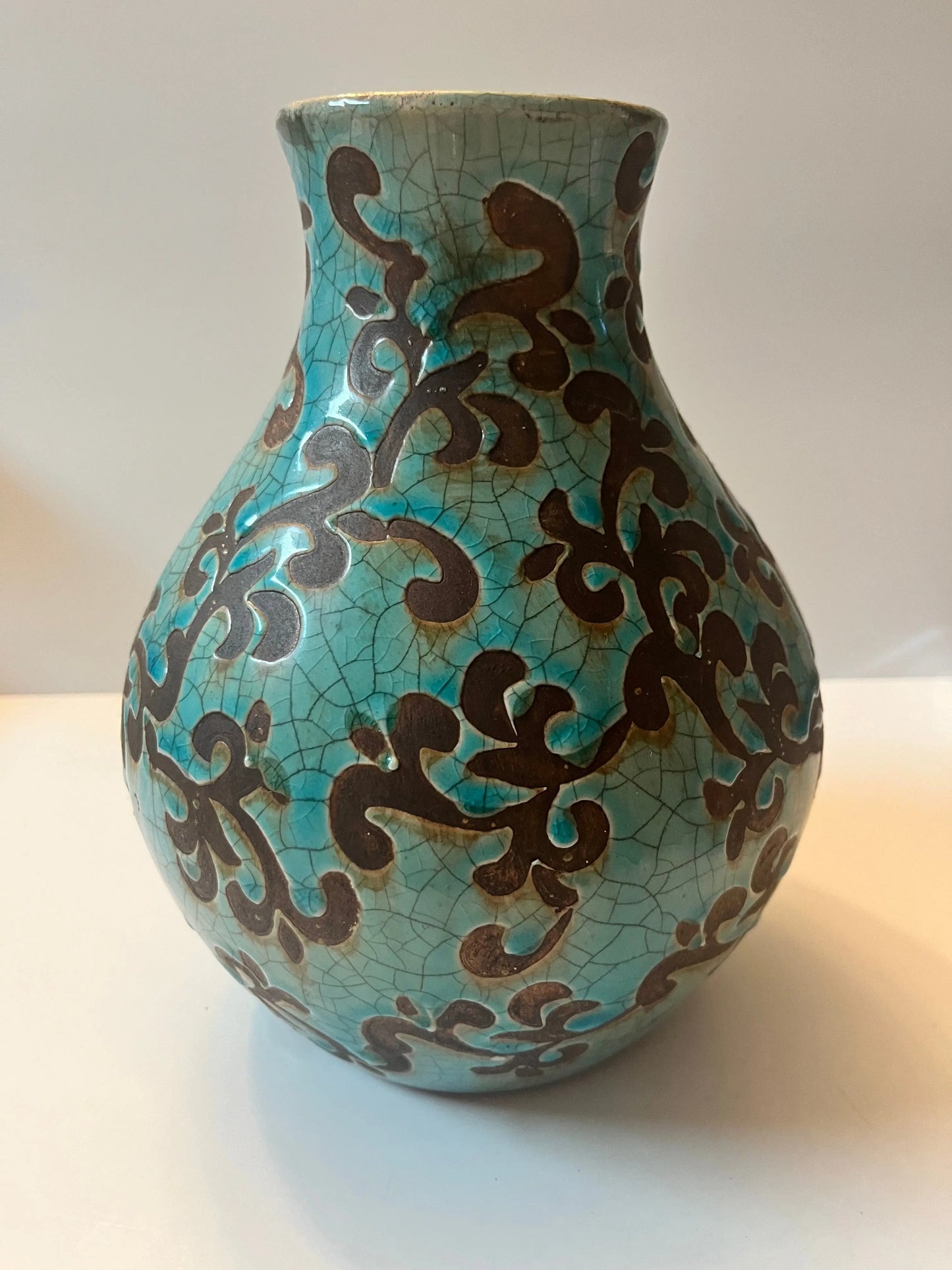 Azure Arabesque Vase - Finest Antique