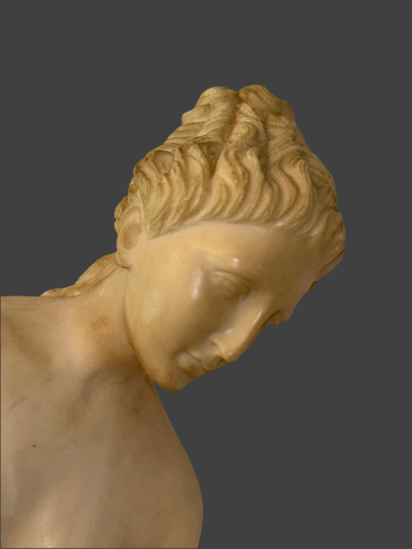 1920’s Italian Authentic A. Santini Signed By Hand Classic Cast Marble Statue
