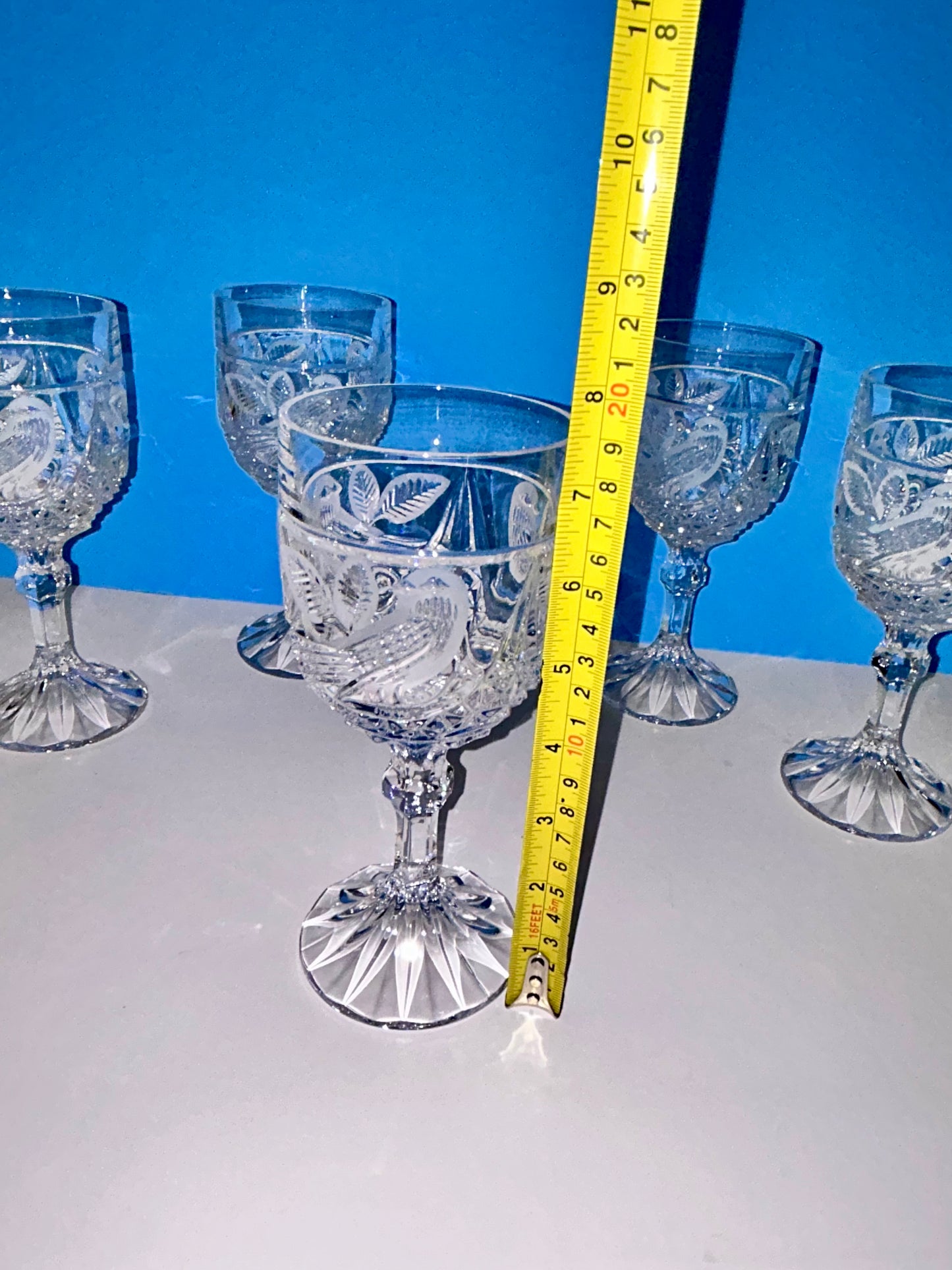 Hofbauer Byrdes Collection Cut Crystal Water Goblets (Set 5)