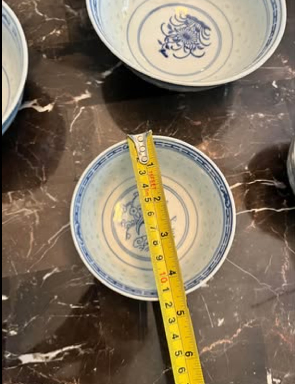 Vintage Blue & White Chinese Marked (7 Pieces Set)