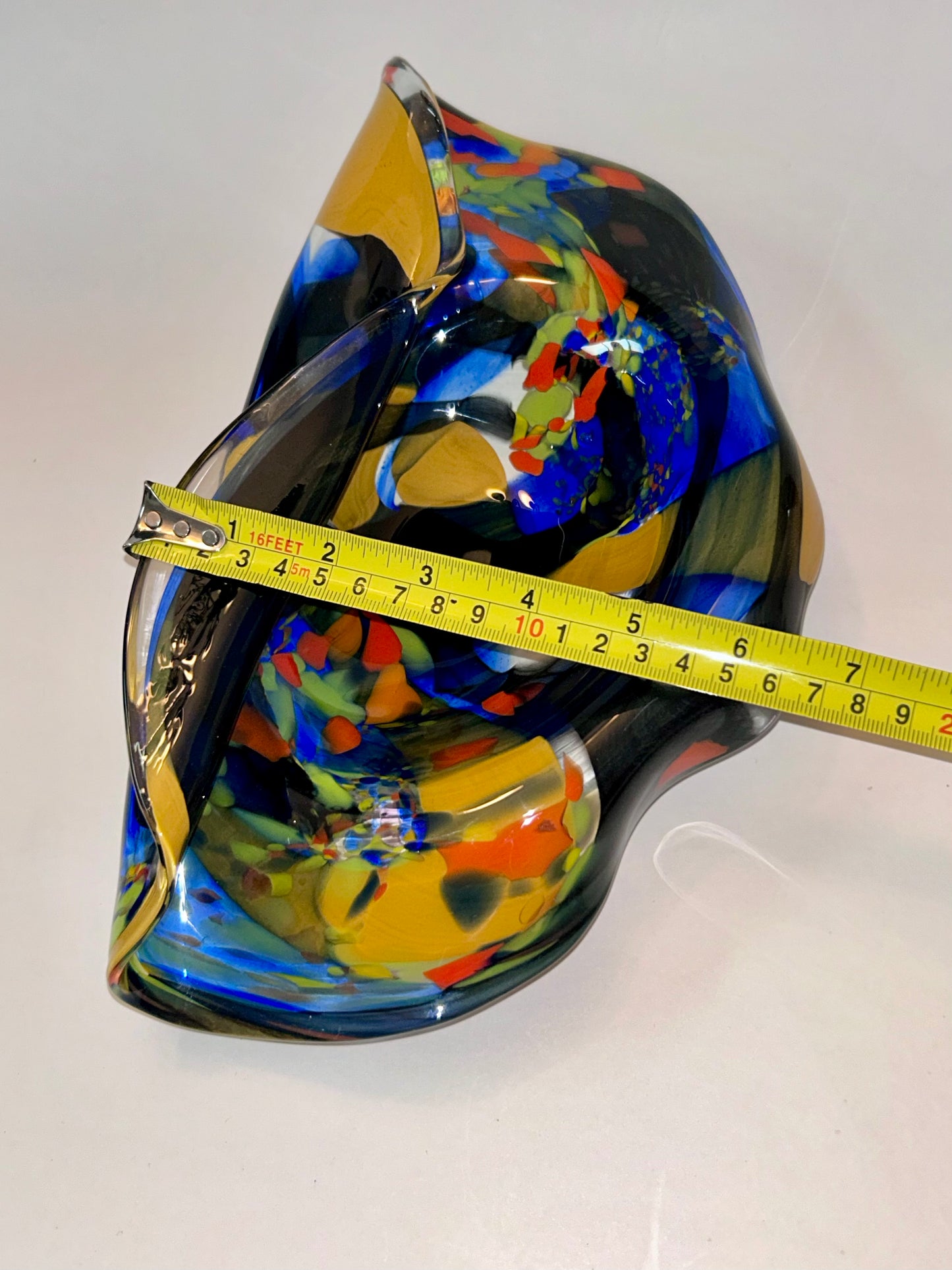 Romanian Ian Nemtoi Hand Blown Art Glass Vessel Bowl Vase Sculpture