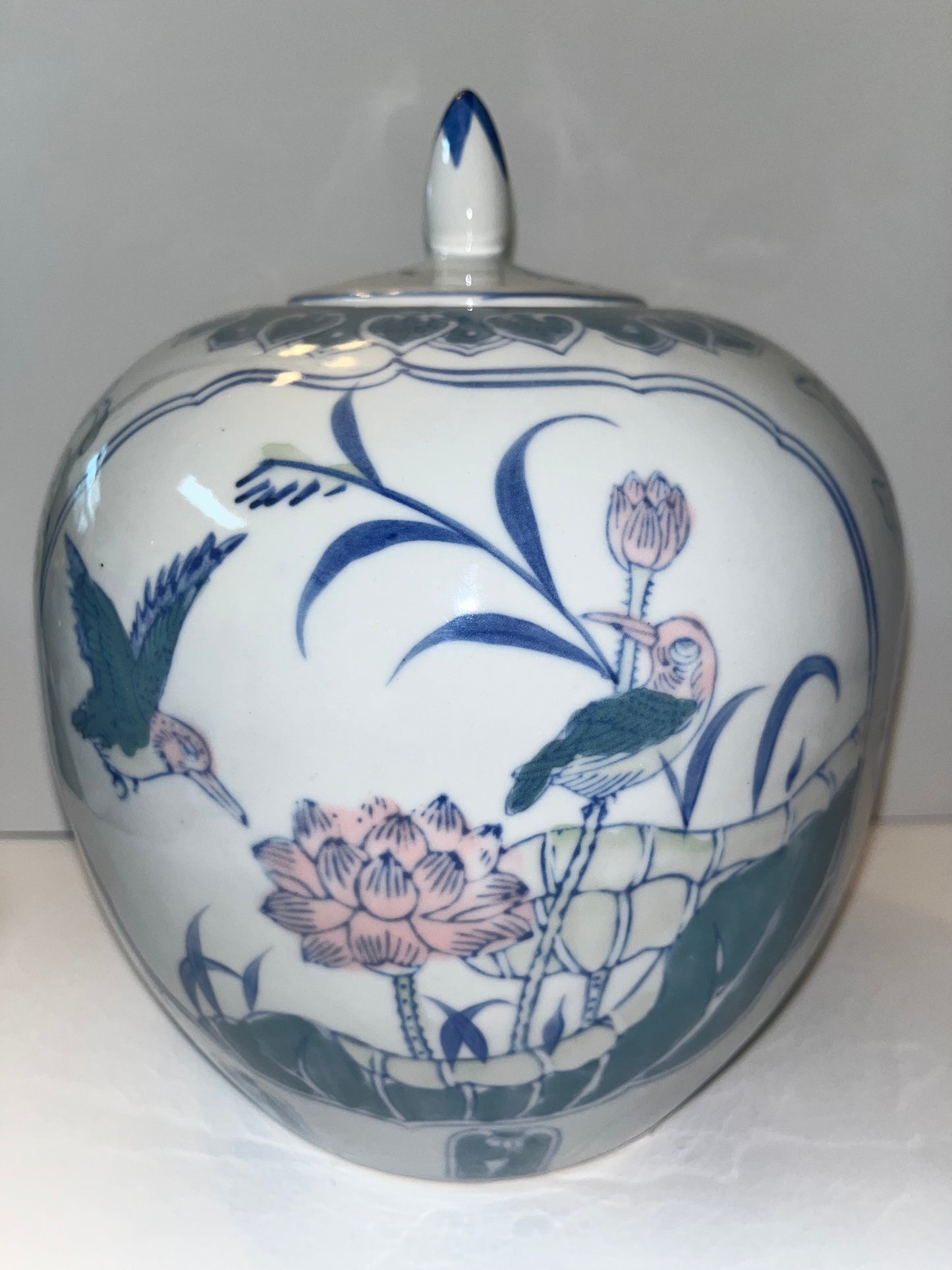 Chinese Large Ginger Jar with Peony and Bird Motif - Finest Antique