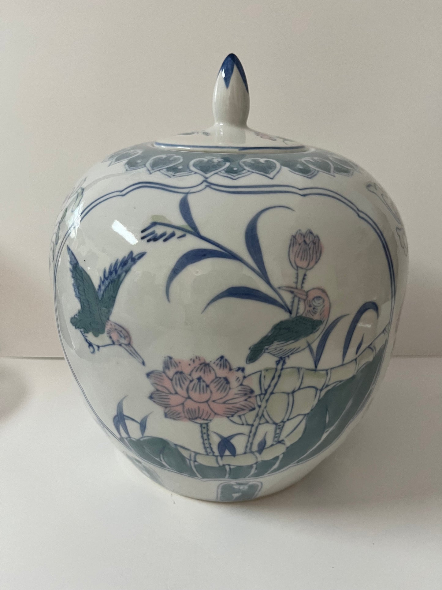 Chinese Large Ginger Jar with Peony and Bird Motif - Finest Antique