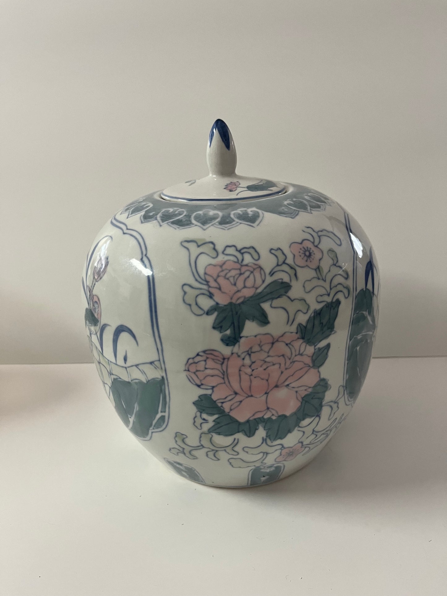 Chinese Large Ginger Jar with Peony and Bird Motif - Finest Antique