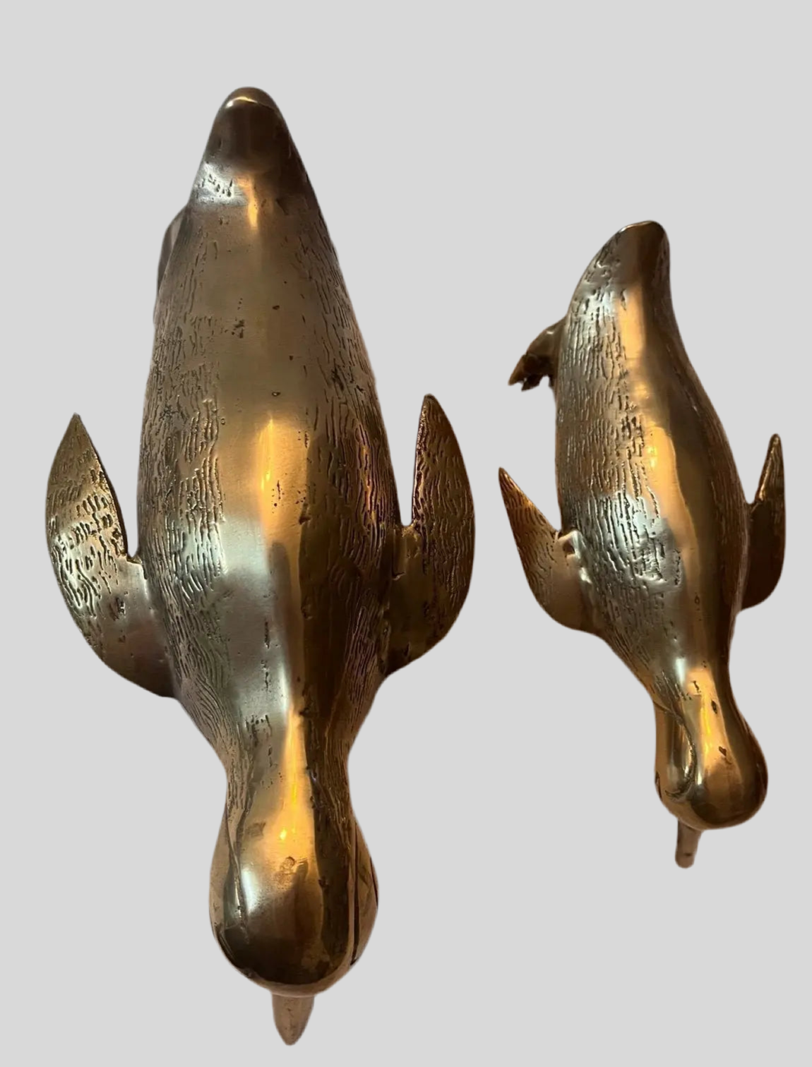 Hollywood Regency Solid Brass Penguin Pair
