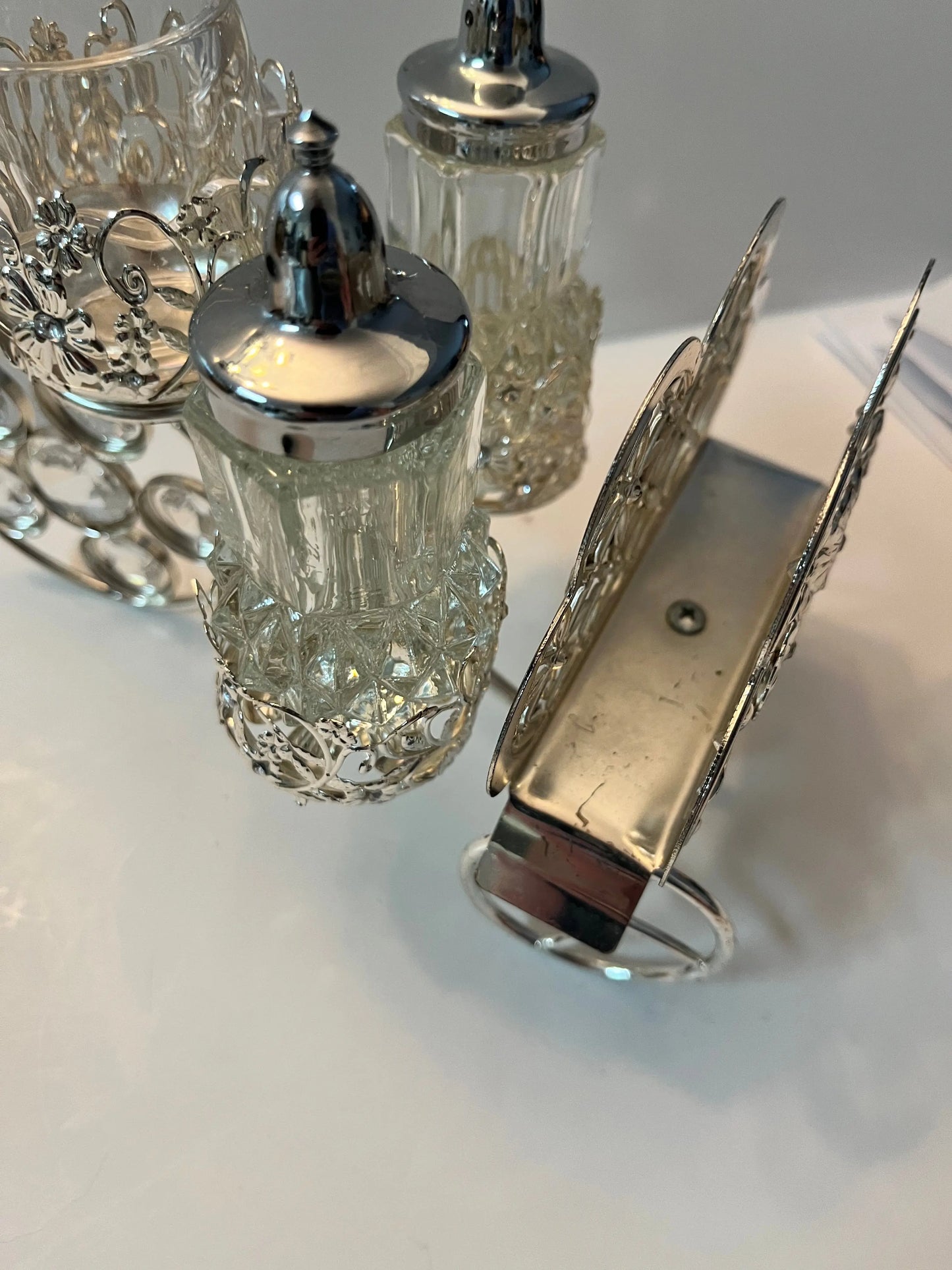 Vintage Queen Anne Bicycle Cruet Set