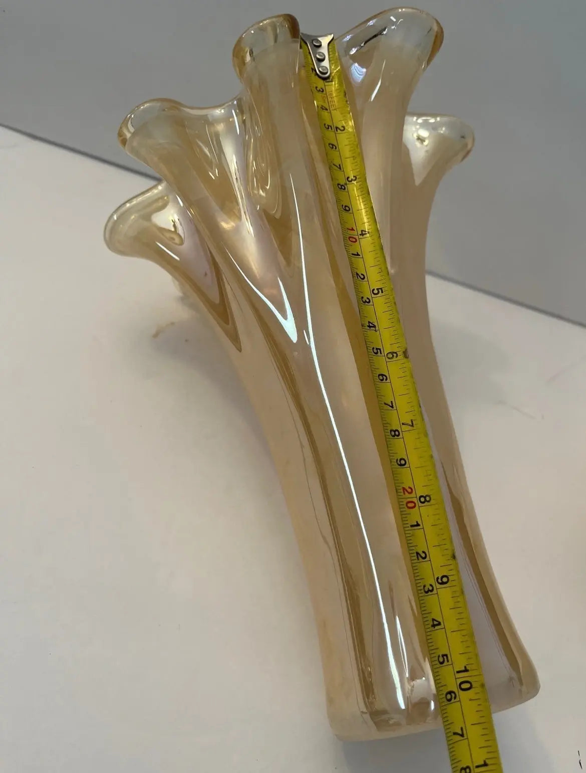 Murano Italian Hand-Blown Ruffled Vase and Centerpiece Dish Set - Finest Antique