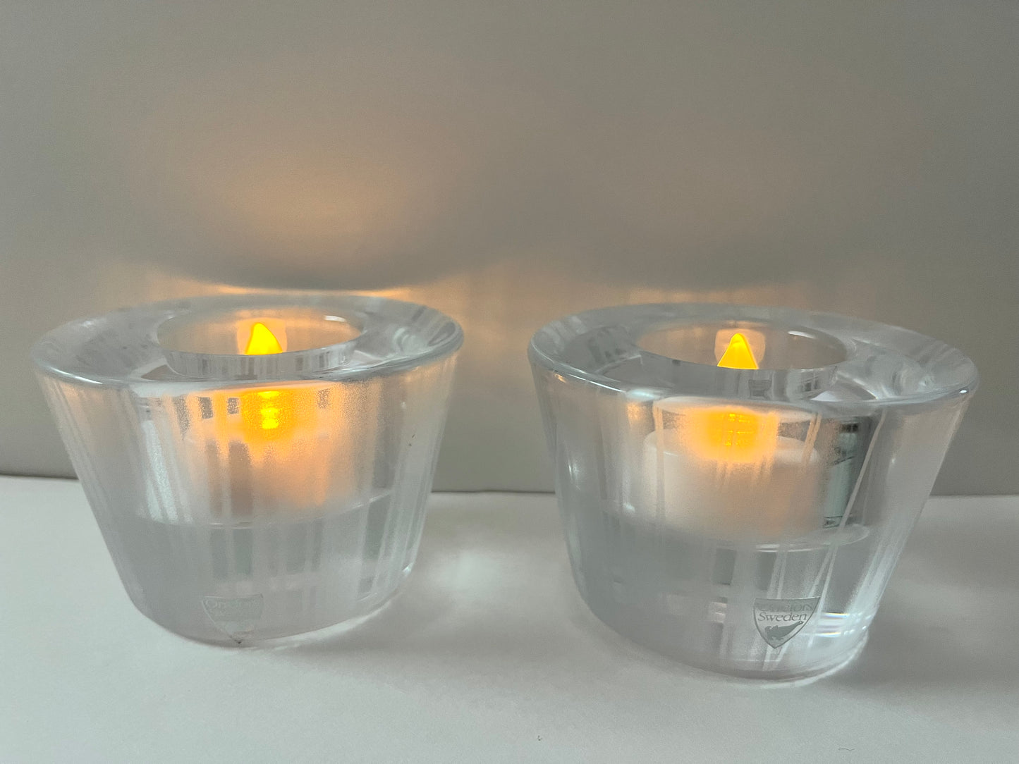 Orrefors Sweden Slowfox Votive Candle Holders - Finest Antique