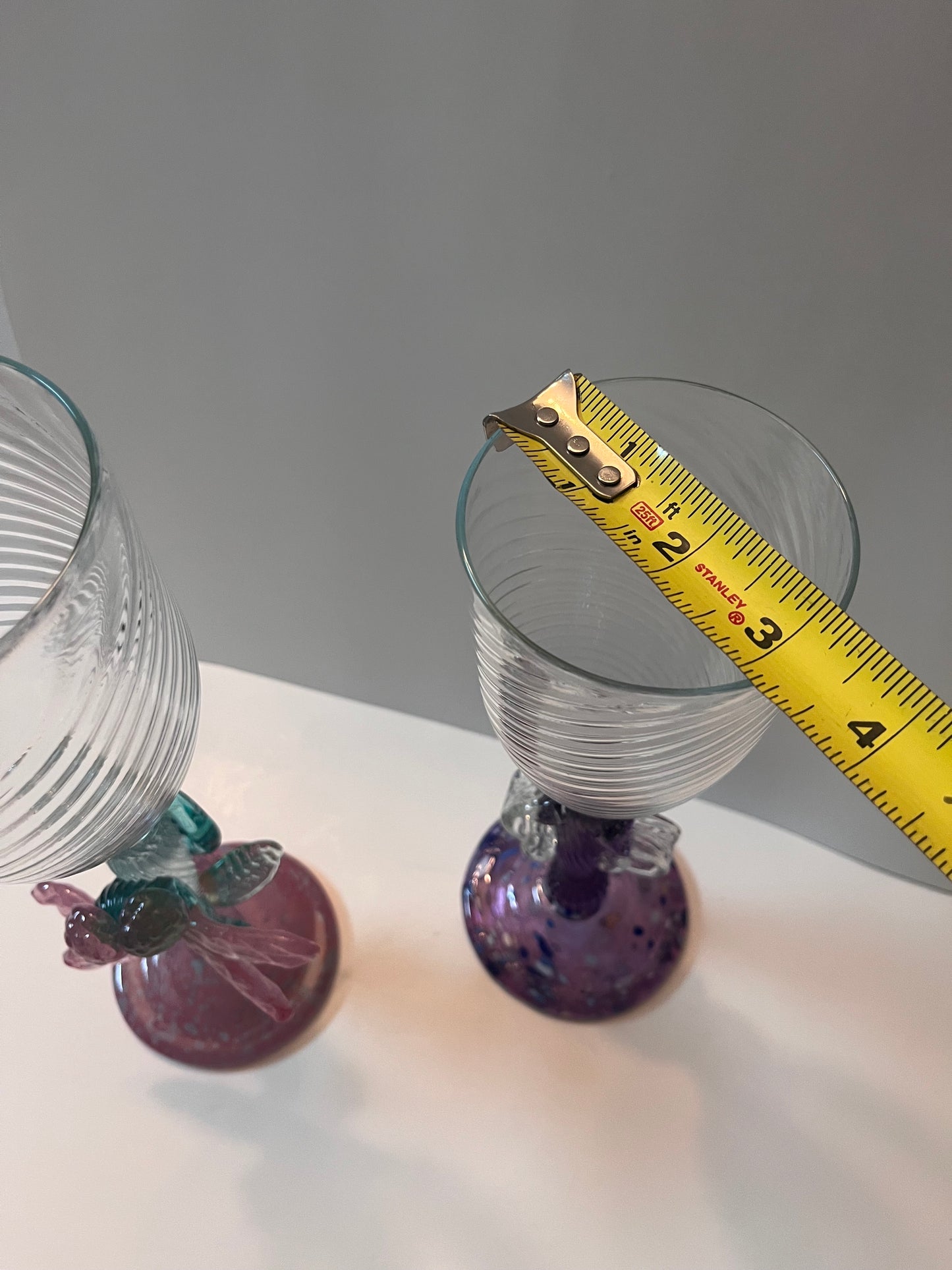 Ridge Walker Art Glass Whimsical Goblet Set - Finest Antique