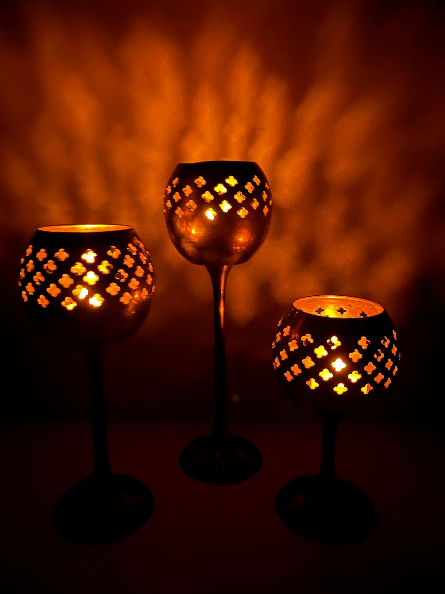 Vintage 1970 Brass Nesting Candle Holder Set - Finest Antique