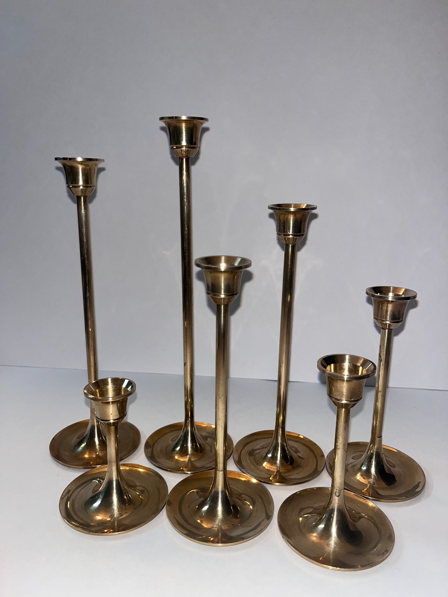 Vintage Brass Taiwan Candle Holder Set - Finest Antique