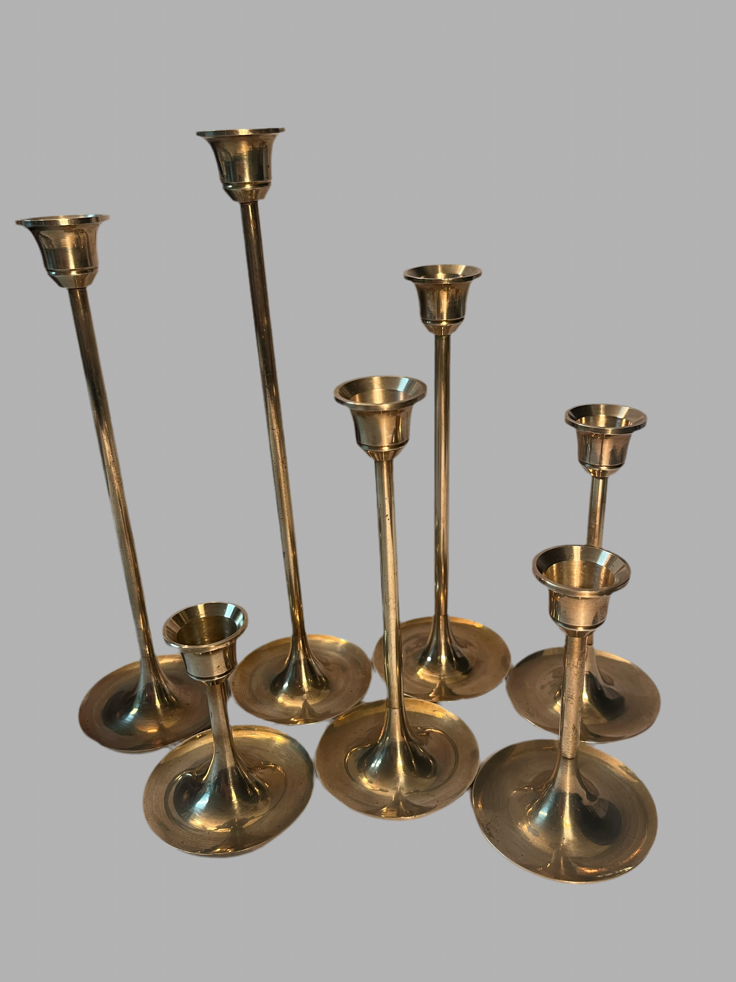 Vintage Brass Taiwan Candle Holder Set - Finest Antique