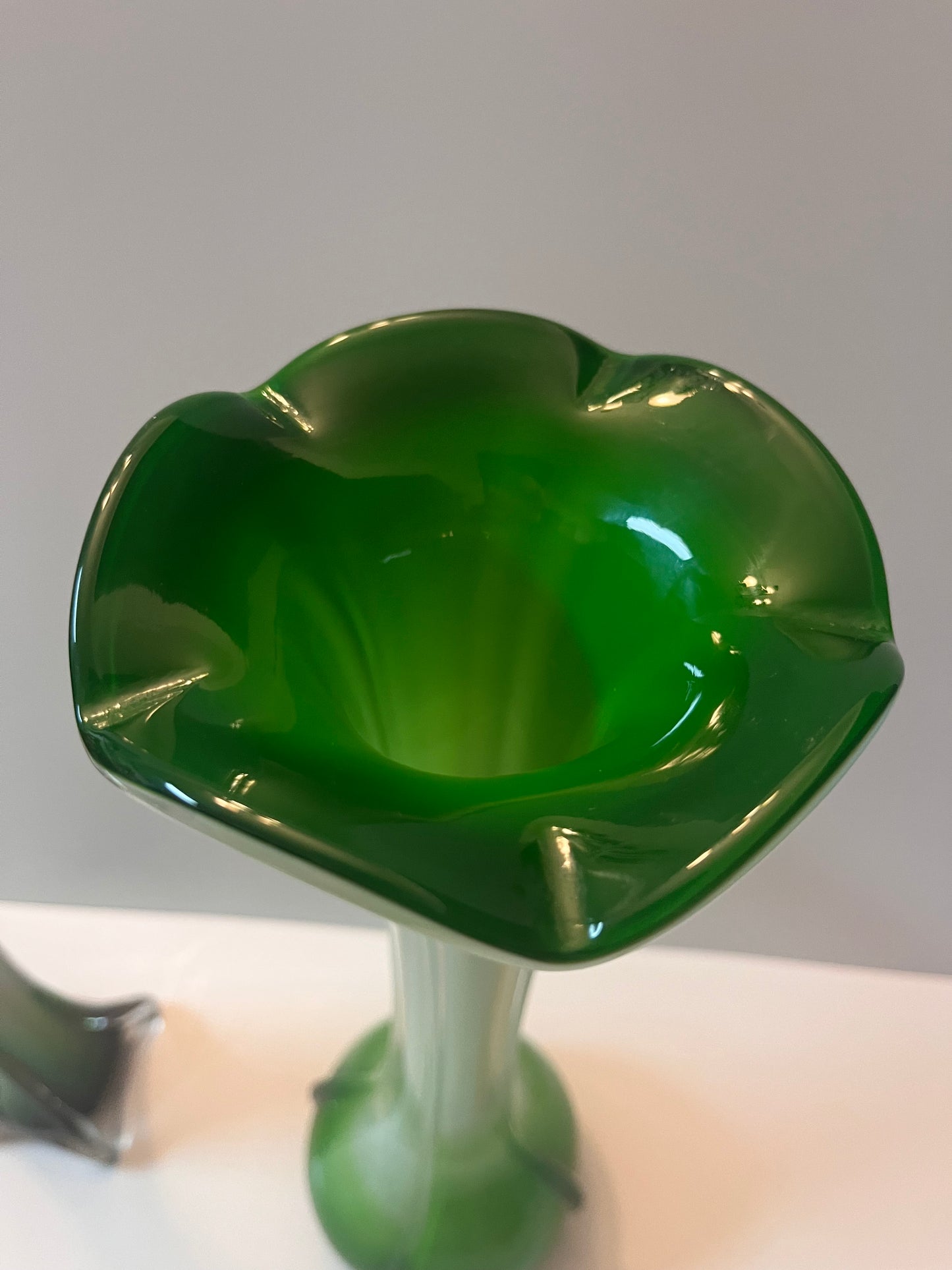 Vintage Calla Lily-Tulip Inspired Glass Vases - Finest Antique