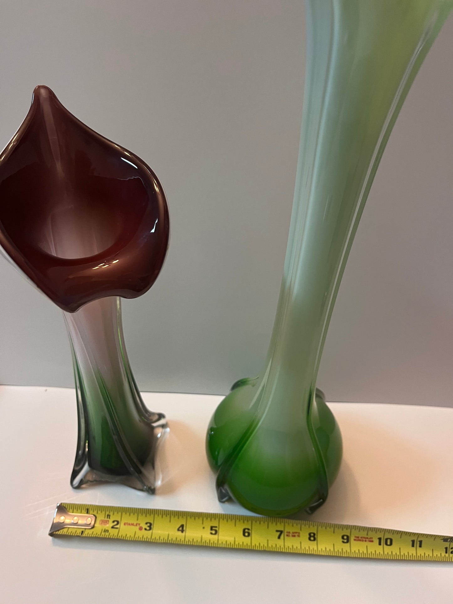 Vintage Calla Lily-Tulip Inspired Glass Vases - Finest Antique