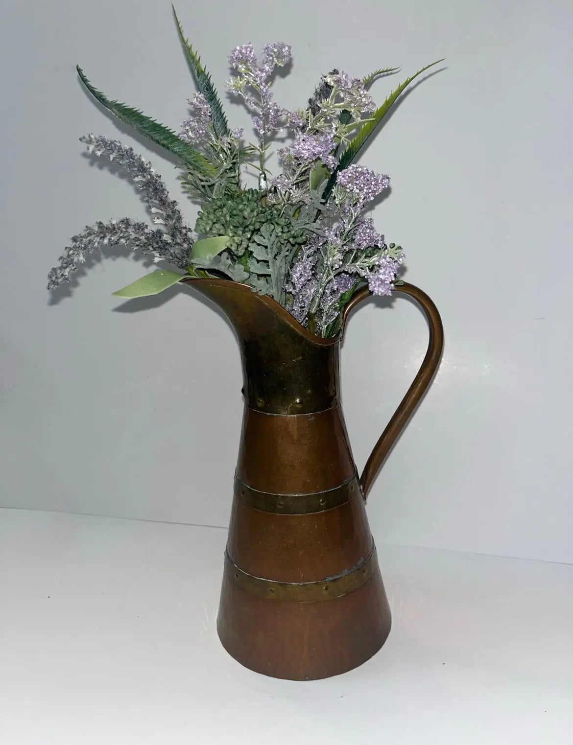 Vintage Copper and Brass Pitcher - Finest Antique