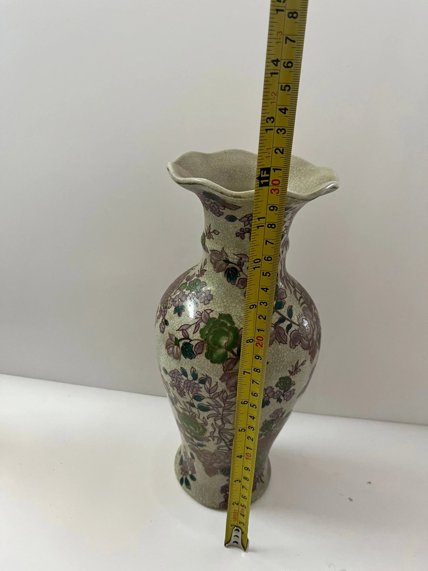 Vintage Floral Porcelain Vase - Finest Antique