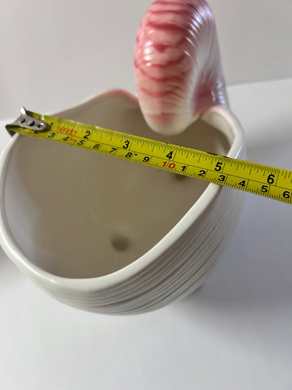 Vintage Fitz and Floyd Hollywood Regency Nautilus Shell Planter - Large- Pink