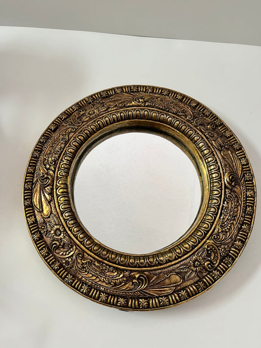 Antique Ornate Bronze Wall Mirror