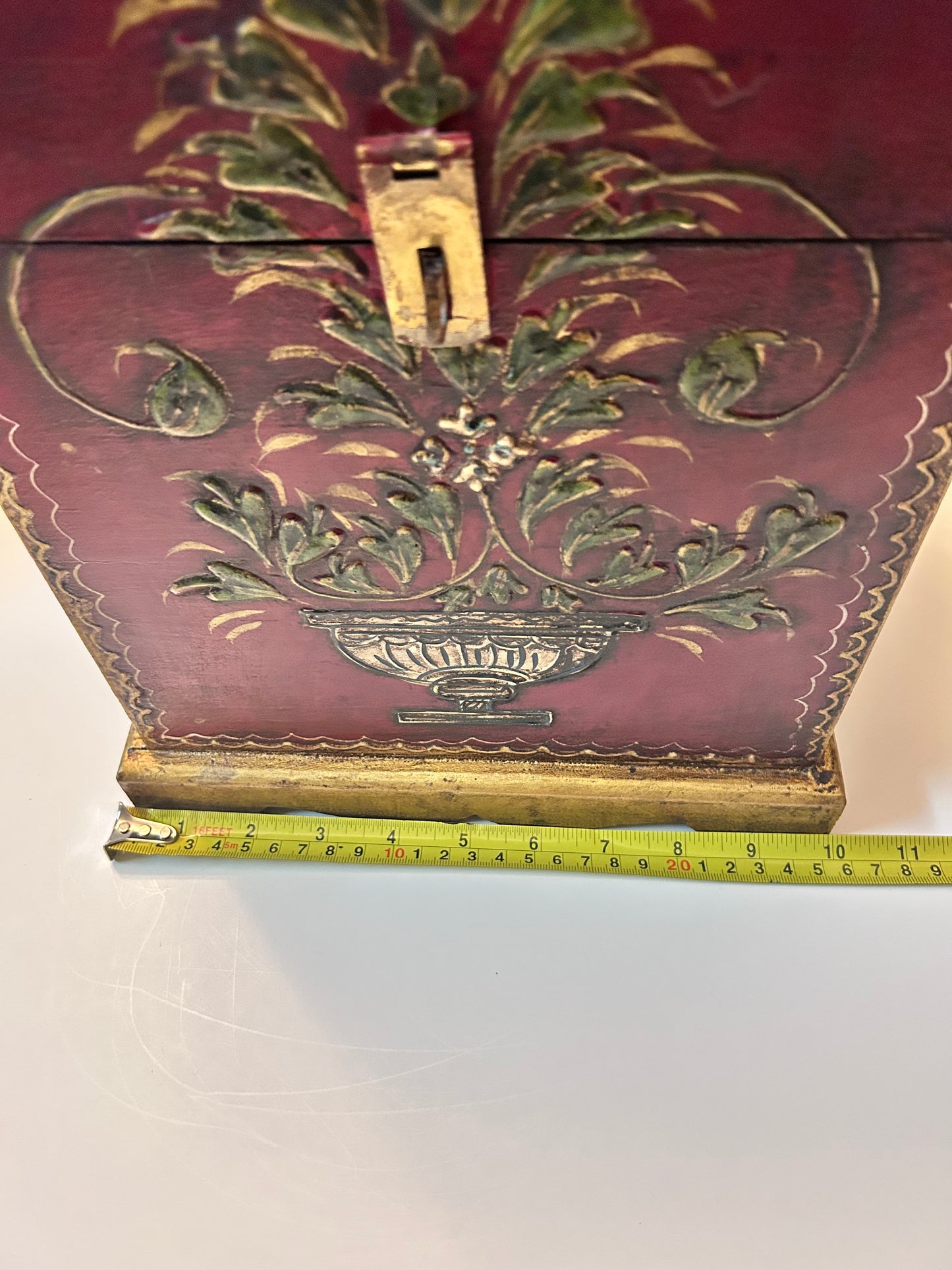 Vintage Handmade, Hand-Painted Wooden Storage/ Jewelry Box