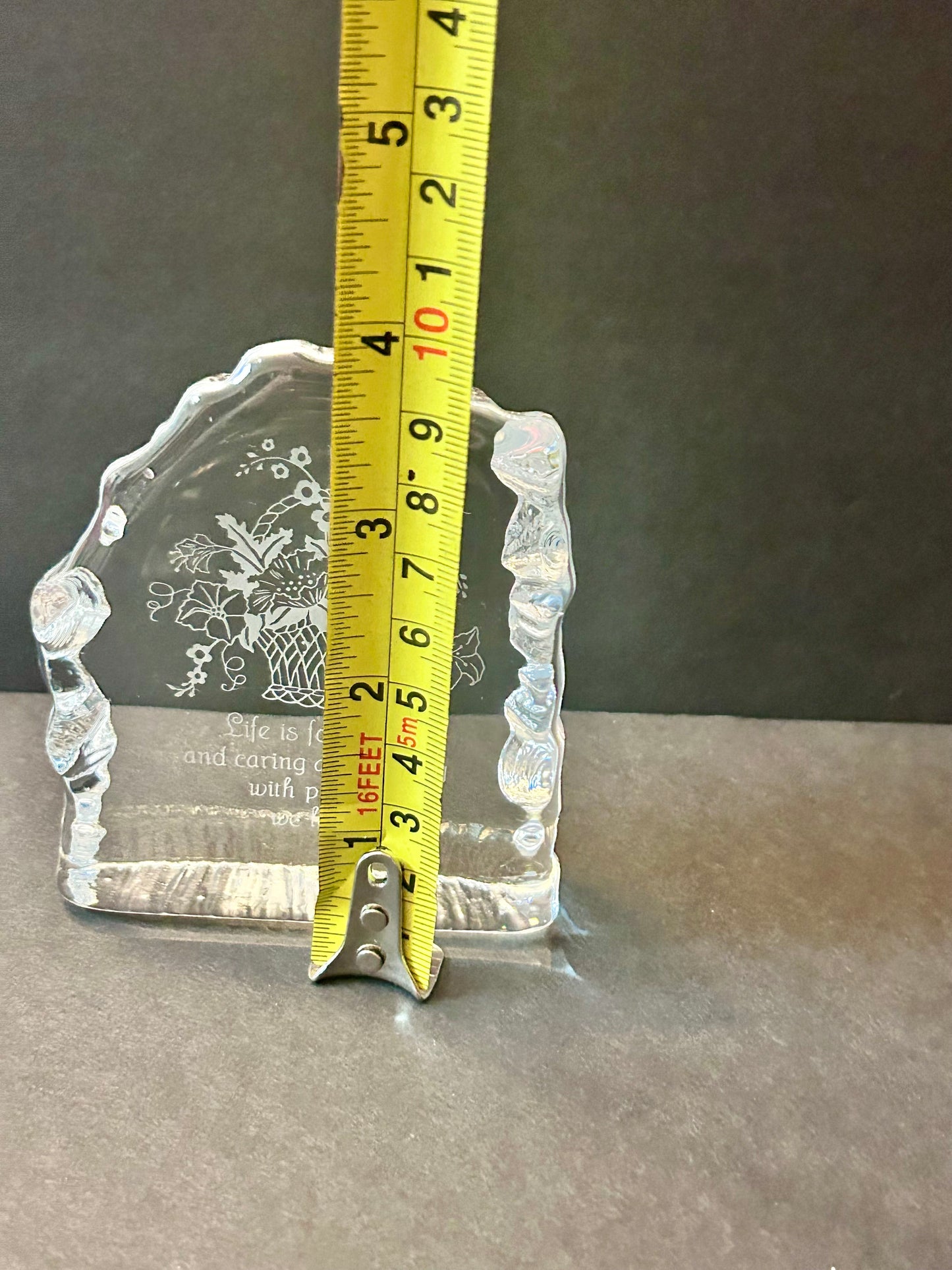 Signed Carl Kraft Art Glass Apple Paperweight & 1976 Hallmark Lead Crystal Set (3pc)