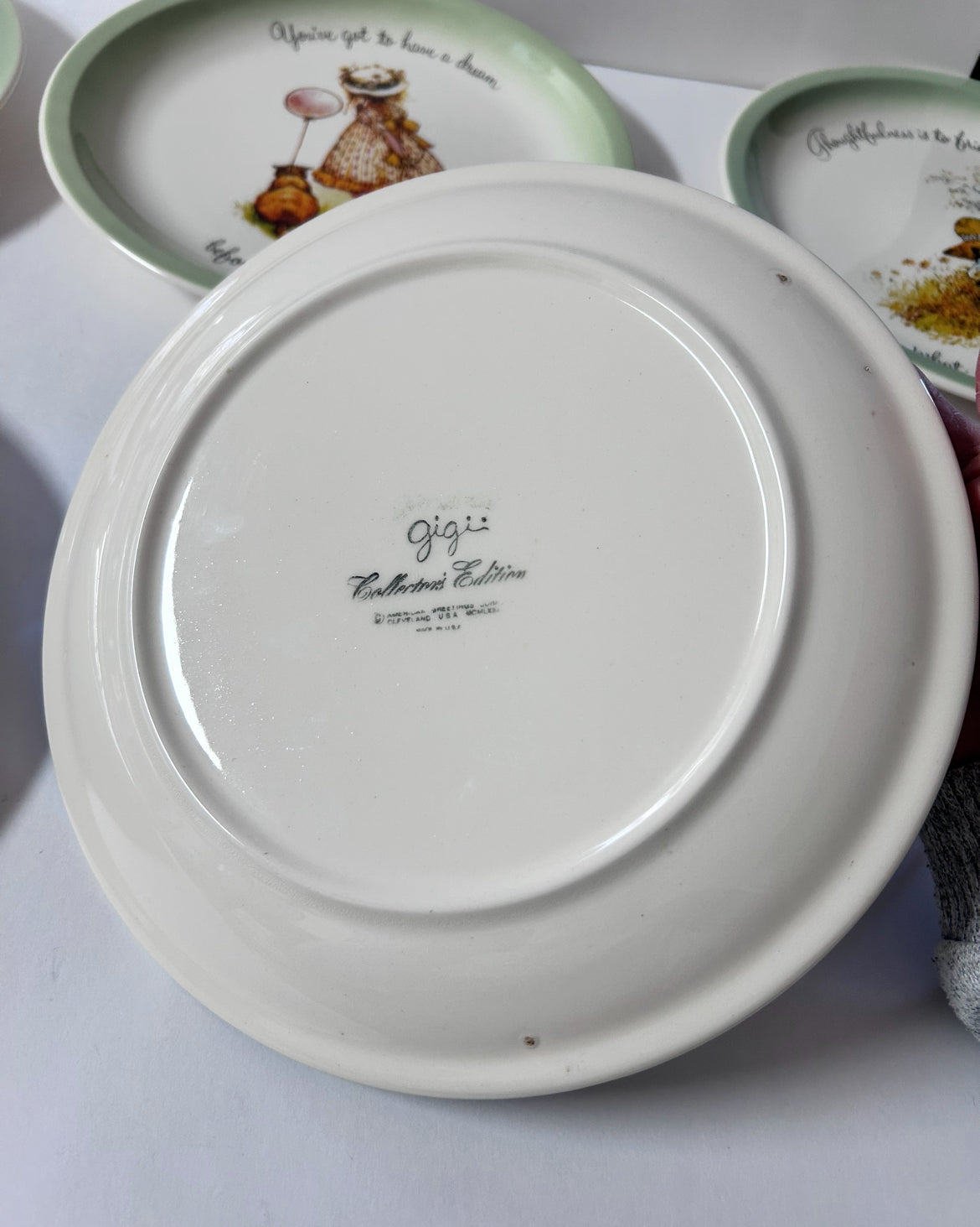 Vintage 70s Children's Plate Set (5)- Holly Hobbie & Gigi -Excellent Condition