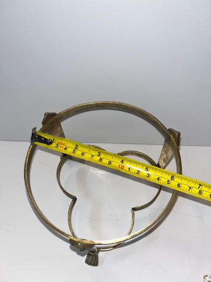 Antique Victorian Brass Stand with Capodimonte Style Bowls & Seashell Collection