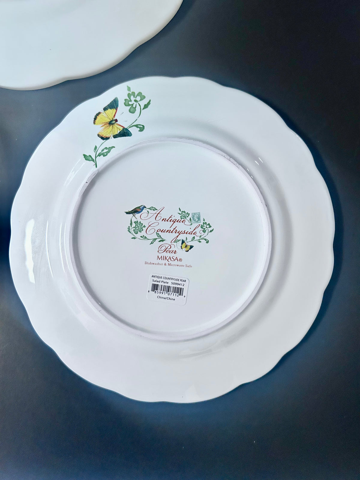 NWT Mikasa Antique Countryside Pear Plate Set  ~11" Dinner Plate & (2) 8.5" Salad Plates