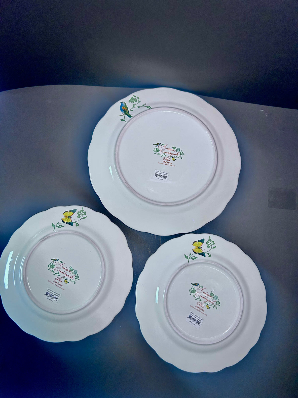 NWT Mikasa Antique Countryside Pear Plate Set  ~11" Dinner Plate & (2) 8.5" Salad Plates
