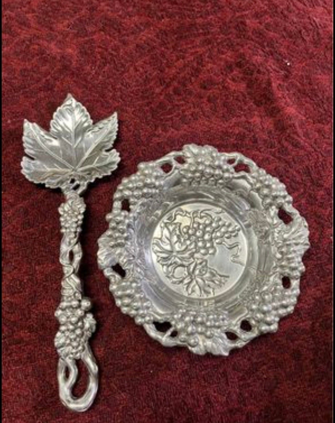 Arthur Court Cast Aluminum Grape & Leaf Serving Set (5 Pieces)