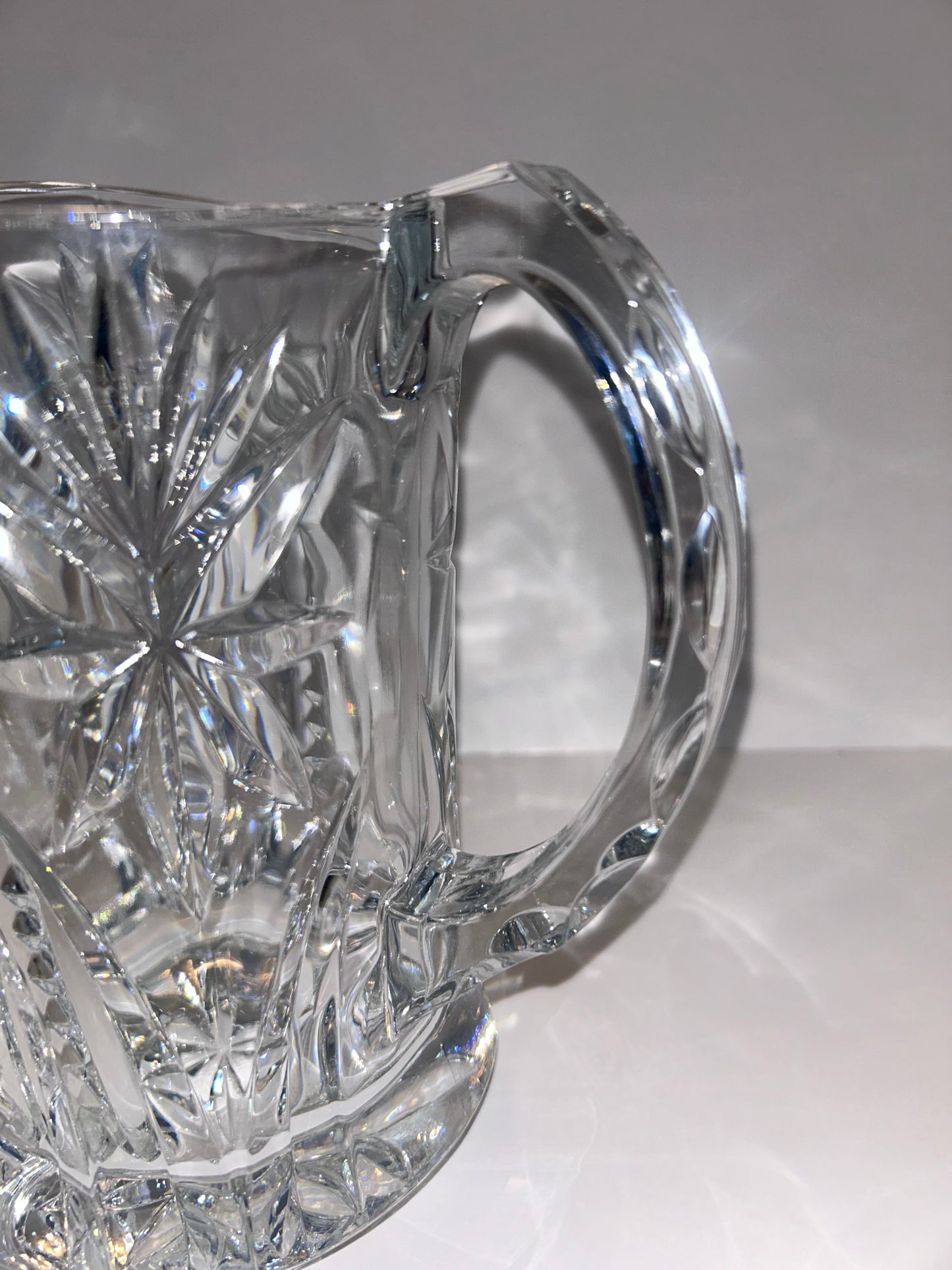 Heavy Cut 24% Lead Crystal Pitcher - Starburst & Pinwheel
Pattern