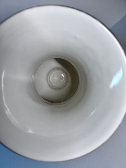 Vintage Abingdon Pottery USA Gold & Powder Blue Urn Vase - Fragonard Courting Couple
(#563)