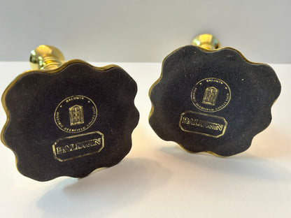 Baldwin Historic Deerfield Collection Solid Brass Queen Anne Style Candlestick Holders