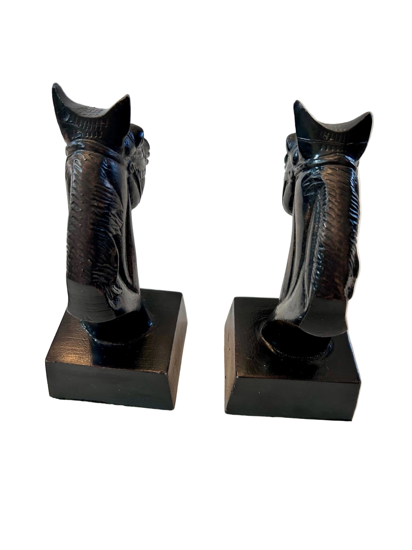 Vintage Mid-Century Cast Iron Horse Head Bookends- Heavy Equestrian Decor- Pair