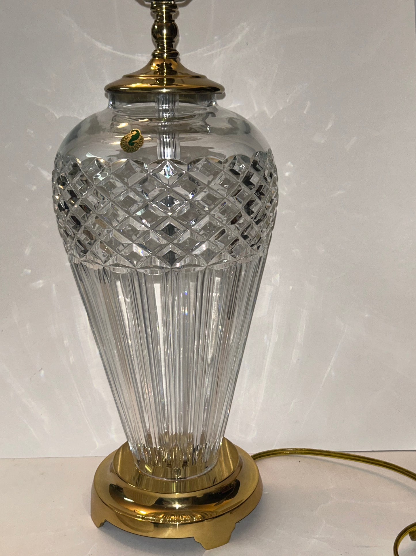 Waterford Crystal "Belline"
TableLamp (28" Tall) with Brass Base, Old Stock.