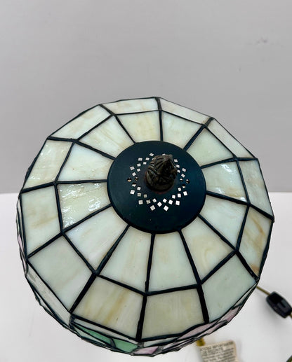 Tiffany-Style Stained Glass Rose Table Lamp (15")