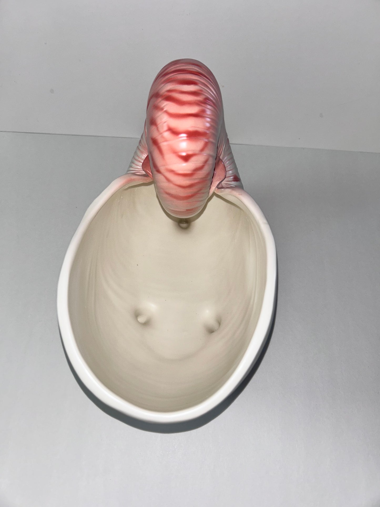 Vintage Fitz and Floyd Hollywood Regency Nautilus Shell Planter - Large- Pink