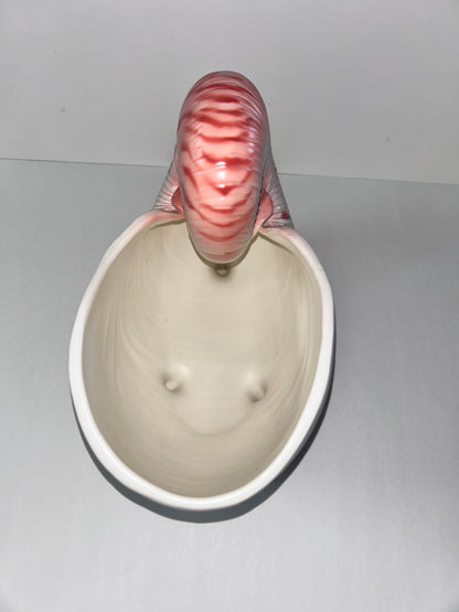 Vintage Fitz and Floyd Hollywood Regency Nautilus Shell Planter - Large- Pink