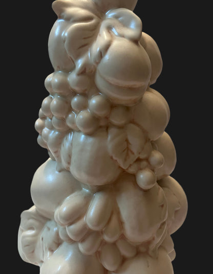 Authentic Treasure (16")
Beautiful 1964 Ceramic Pearl
Fruit Topiary Centerpiece, signed "PAT"